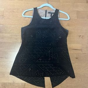 BCBG Caralyn Faux Suede Top